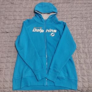 Miami Dolphins NFL Football Zipper Hoodie Sweater XL
